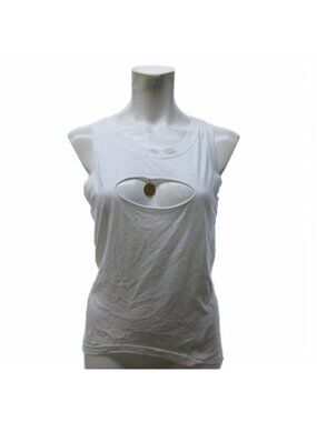 Chanel 07P Tank Top Medal Motif Sleeveless White 38